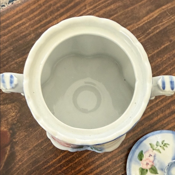 Andrea By Sadek Pink, Yellow & Blue Floral Sugar and Creamer Set - Picture 11 of 13